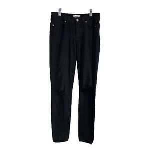 Paige Women’s Size 27 Black Denim Distressed High Waisted Skinny Jeans
